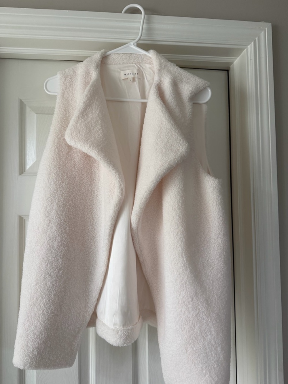 Wishlist Cream Teddy Bouclé Open-Front Vest